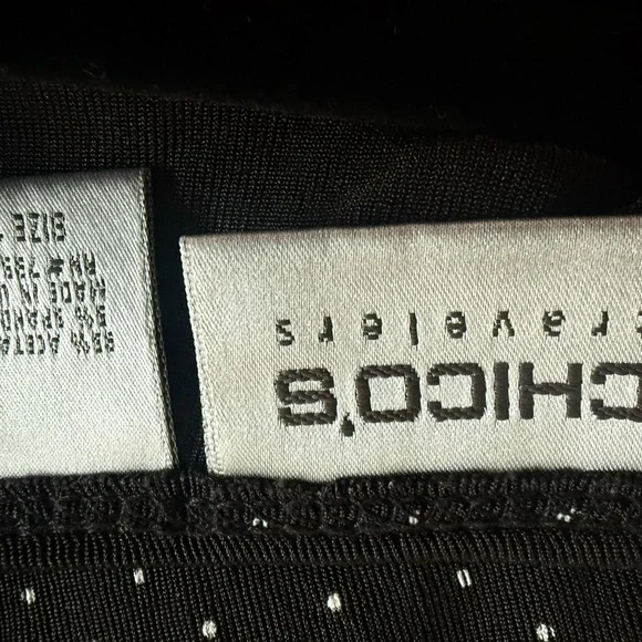 Chico's Travelers Black and White Dotted Midi Dress - Picture 6 of 7